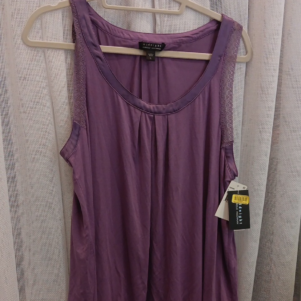 Midnight by Carole Hochman Lavender Purple Scoop Neck 2pc Pajama Set